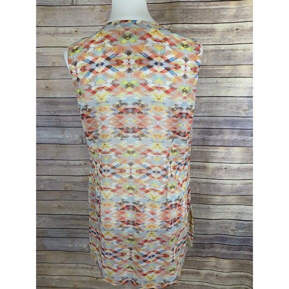 Cabi Womens Medium 760 Avery Tunic Kaleidoscope Top Sheer Geometric Blouse - Picture 6 of 11